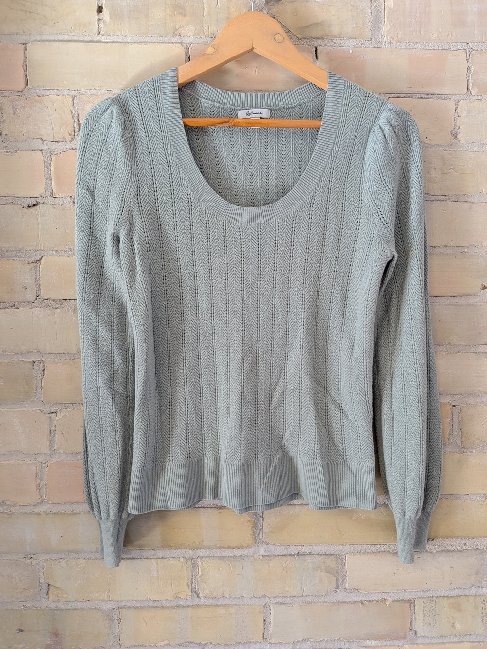 2 For $40 Reitmans Sage Green Scoop-Neck Knit Sweater